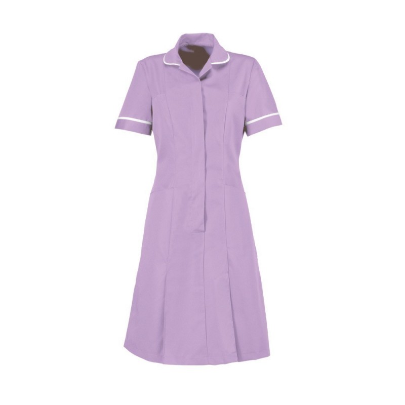 Zip Front Dress (Lavender With White Trim) - HP297
