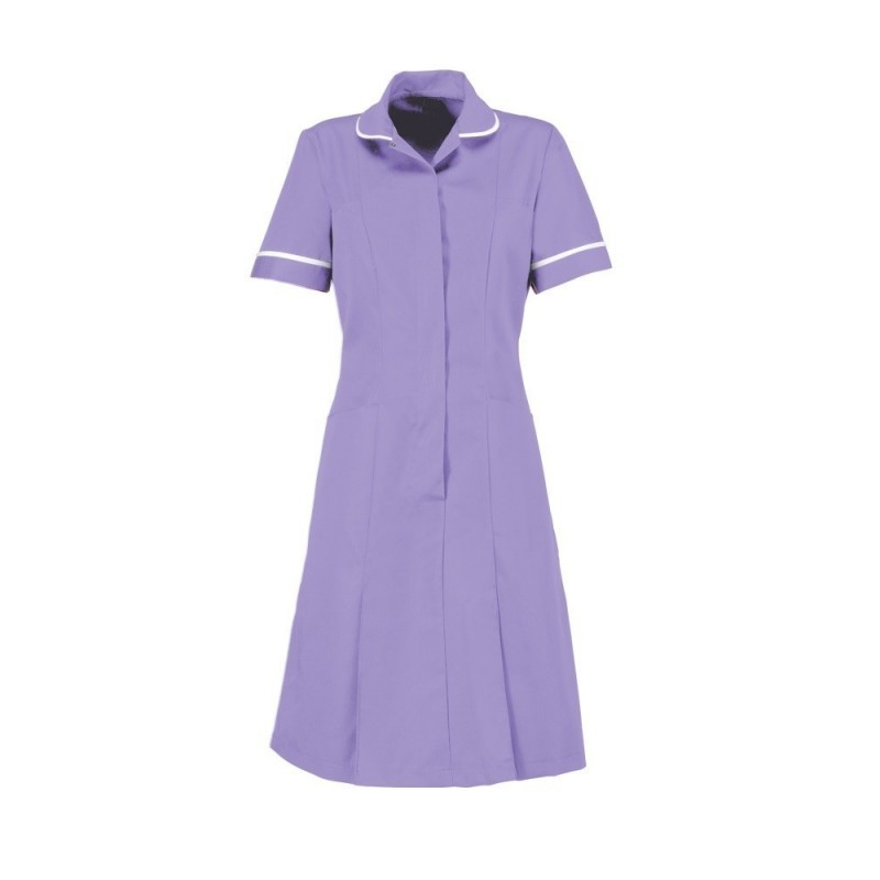 Zip Front Dress (Lilac With White Trim) - HP297