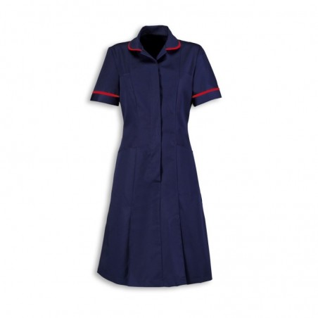 Zip Front Dress (Sailor Navy With Red Trim) - HP297
