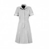 Zip Front Dress (Pale Grey With White Trim) - HP297