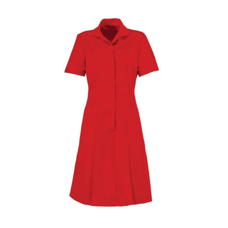 Zip Front Dress (Red With Red Trim) - HP297