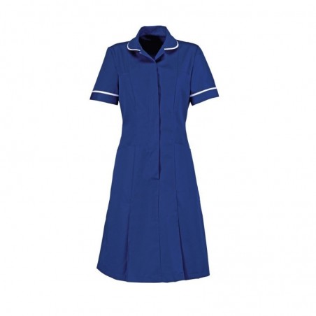 Zip Front Dress (Royal Box With White Trim) - HP297 Zip Front Dress (Royal Box With White Trim) - HP297