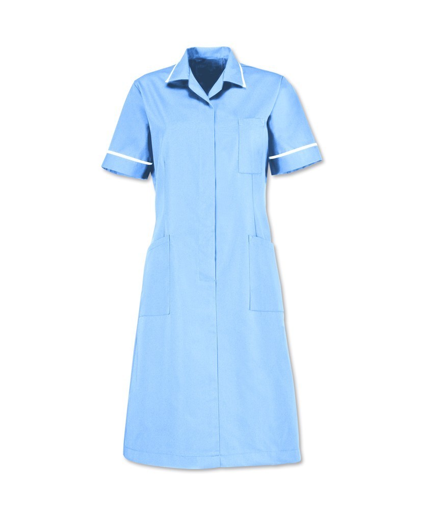 Zip Front Dress (Pale Blue with White Trim) - D312 buy now at ...