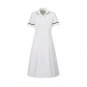 Zip Front Dress (White With Black Trim) - HP370W