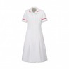 Zip Front Dress (White With Red Trim) - HP370W