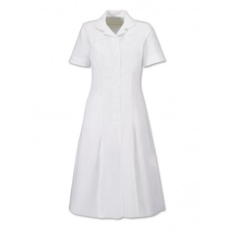 Zip Front Dress (White With White Trim) - HP370W