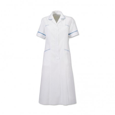 Trim Dress (White With Hospital Blue Trim) H211W