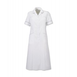 Trim Dress (White With Pale Grey Trim) H211W