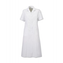 Trim Dress (White With White Trim) H211W