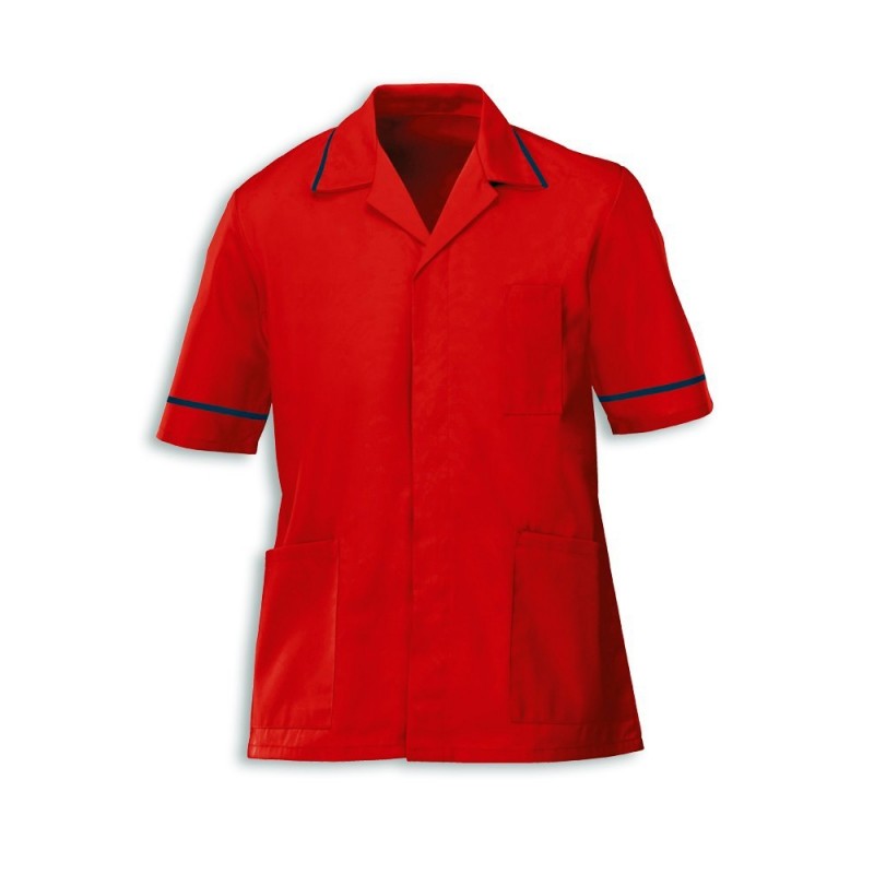 Men’s Healthcare Tunic (Red with Navy Trim) - G103