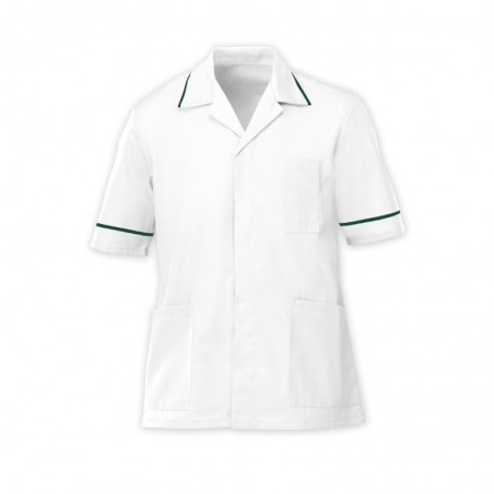Men’s Tunic (White with Bottle Green Trim) - G103 Men’s Tunic (White with Bottle Green Trim) - G103
