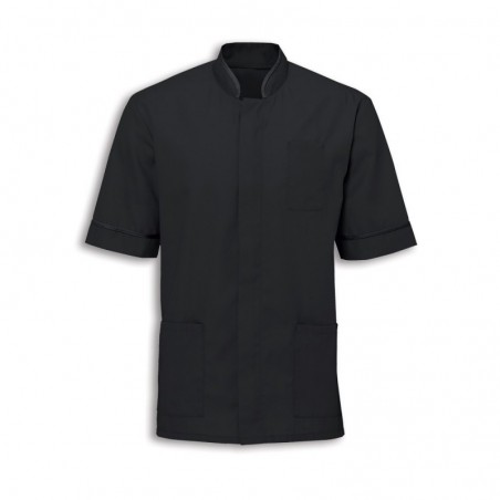 Men's Mandarin Collar Tunic (Black with Black Trim) - NM7 Men's Mandarin Collar Tunic (Black with Black Trim) - NM7