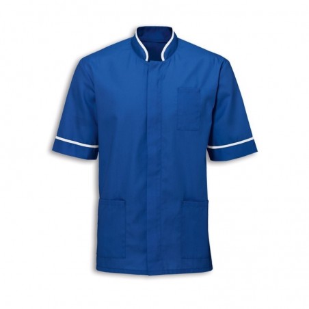 Men's Mandarin Collar Tunic (Royal Blue with White Trim) - NM7