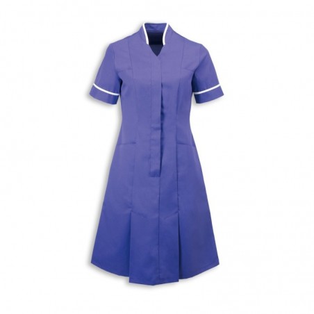 Mandarin Collar Dress (Purple With White Trim) - NF51 Mandarin Collar Dress (Purple With White Trim) - NF51