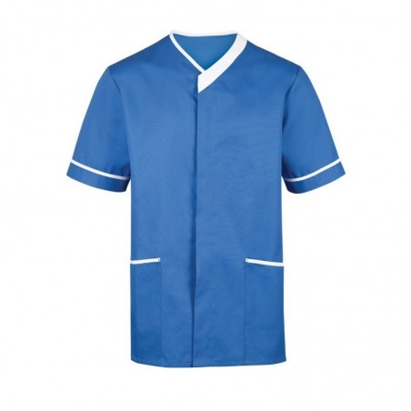 Men's Contrast Trim Tunic (Hospital Blue with White Trim) - NM54 Men's Contrast Trim Tunic (Hospital Blue with White Trim) - NM54
