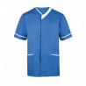 Men's Contrast Trim Tunic (Hospital Blue with White Trim) - NM54