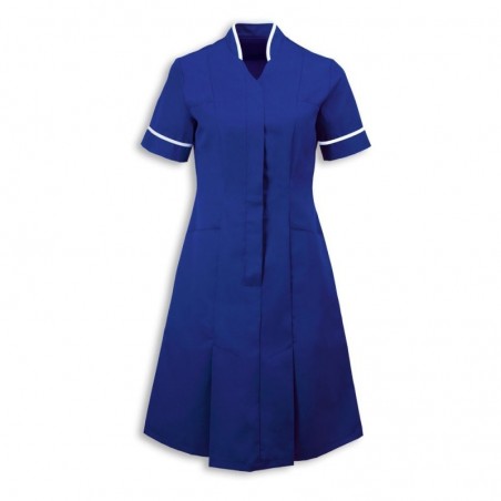 Mandarin Collar Dress (Royal Box With White Trim) - NF51 Mandarin Collar Dress (Royal Box With White Trim) - NF51