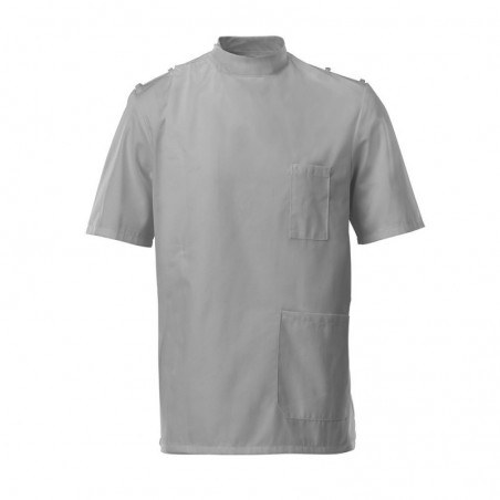 Men's Mandarin Collar Epaulette Tunic (Pale Grey) - G91 Men's Mandarin Collar Epaulette Tunic (Pale Grey) - G91