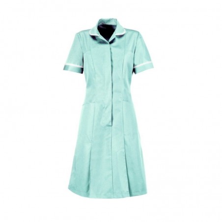 Soft Brushed Dress (Aqua With White Trim) - D308