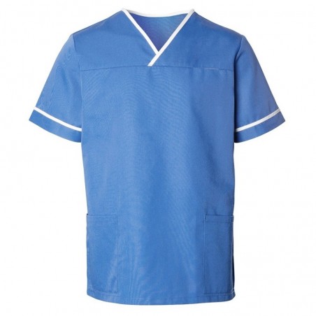 Unisex Contrast Trim Scrub Tunic (Hospital Blue) - HP20 Unisex Contrast Trim Scrub Tunic (Hospital Blue) - HP20