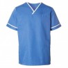 Unisex Contrast Trim Scrub Tunic (Hospital Blue) - HP20