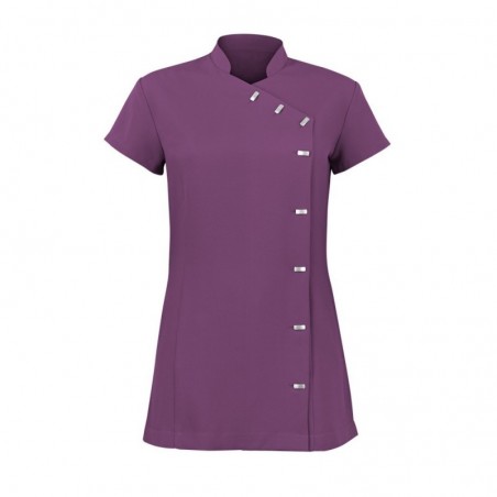 Women's Asymmetrical Button Tunic (Amethyst) - NF990 Women's Asymmetrical Button Tunic (Amethyst) - NF990