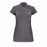 Women's Asymmetrical Button Tunic (Charcoal) - NF990