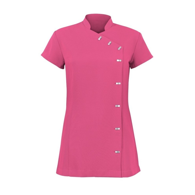 Women's Asymmetrical Button Tunic (Hot Pink) - NF990