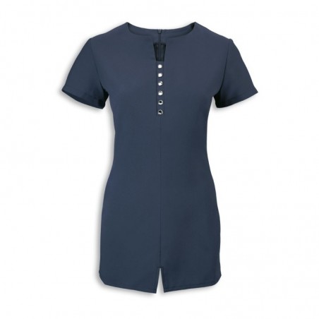 Women's Notch Neck Beauty Tunic (Navy) - NF58 Women's Notch Neck Beauty Tunic (Navy) - NF58