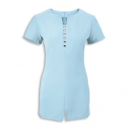 Women's Notch Neck Beauty Tunic (Teal) - NF58 Women's Notch Neck Beauty Tunic (Teal) - NF58