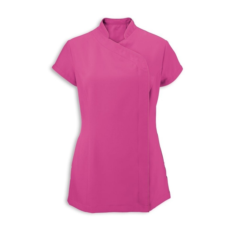 Women's Asymmetrical Zip Tunic (Hot Pink) - NF59
