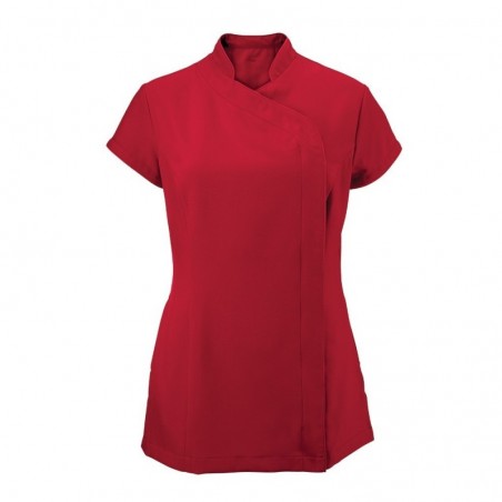 Women's Asymmetrical Zip Tunic (Red) - NF59