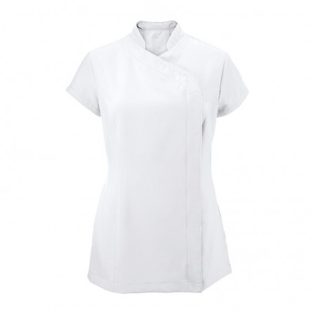 Women's Asymmetrical Zip Tunic (White) - NF59 Women's Asymmetrical Zip Tunic (White) - NF59