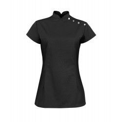 Women's Shoulder Button Tunic (Black) - NF959