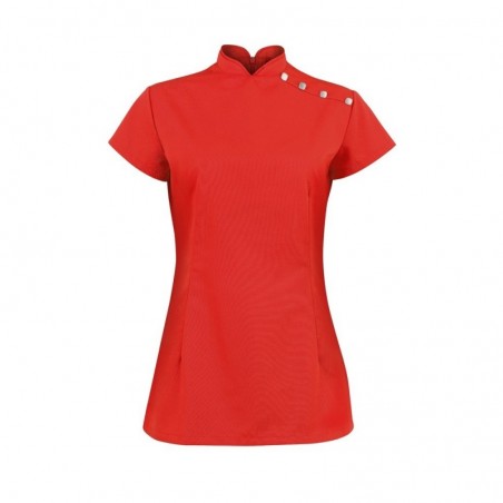 Women's Shoulder Button Tunic (Red) - NF959