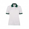 Women's Contrast Polo Shirt (White with Bottle Green Trim) - HP234