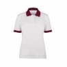 Women's Contrast Polo Shirt (White with Burgundy Trim) - HP234