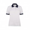 Women's Contrast Polo Shirt (White with Navy Trim) - HP234