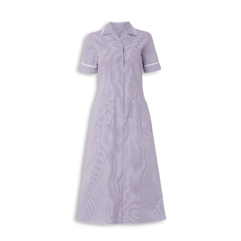 Stripe Dress (Lilac With White Trim) - ST312