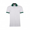 Unisex Contrast Polo Shirt (White with Bottle Green Trim) - HP233