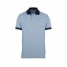 Unisex Contrast Polo Shirt (Pale Blue with Navy Trim) - HP233