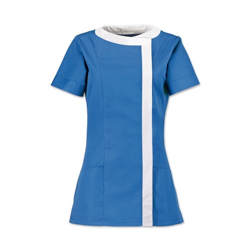 Women’s Asymmetrical Tunic (Hospital Blue With White Trim) - NF191