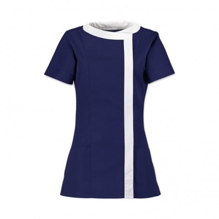 Women’s Asymmetrical Tunic (Navy Blue With White Trim) - NF191