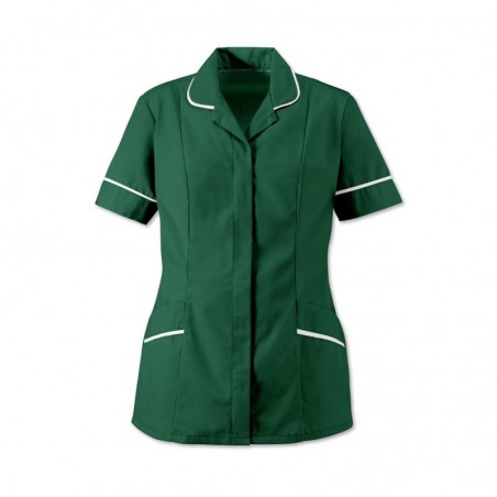 Women’s Soft-Brushed Tunic (Bottle Green With White Trim) - D309 Women’s Soft-Brushed Tunic (Bottle Green With White Trim) - D309