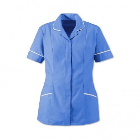 Women’s Soft-Brushed Tunic (Hospital Blue With White Trim) - D309