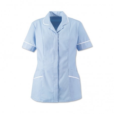 Women’s Soft-Brushed Tunic (Pale Blue With White Trim) - D309