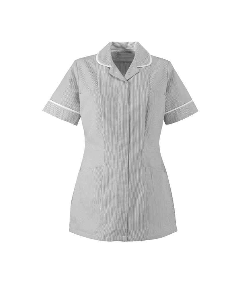 Women’s Stripe Healthcare Tunic (Pale Gray with White Trim) - ST298 buy ...