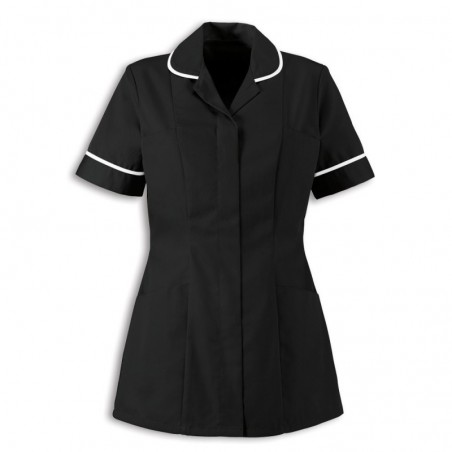 Women’s Healthcare Tunic (Black With White Trim) - HP298