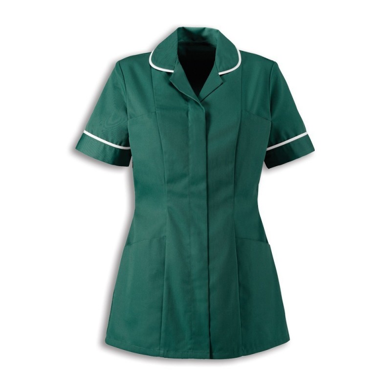 Women’s Healthcare Tunic (Bottle Green With White Trim) - HP298