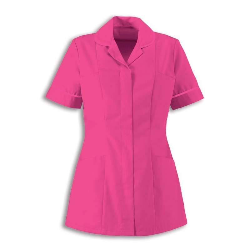 Women’s Healthcare Tunic (Bright Pink With White Trim) - HP298